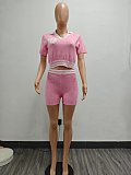 SUPER WHOLESALE |  V Neck Knitted Shorts Set