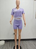 SUPER WHOLESALE |  V Neck Knitted Shorts Set