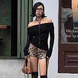 SUPER WHOLESALE |  Leopard Sequin Shorts