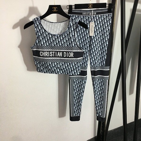 SUPER WHOLESALE | Monogram Printed Legging Suit with Tank Top