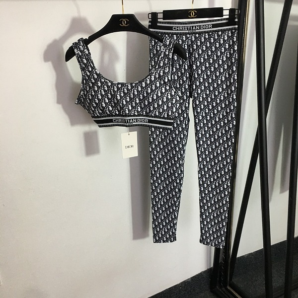 SUPER WHOLESALE | Monogram Printed Legging Suit with Tank Top