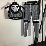 SUPER WHOLESALE | Plaid Printed Legging Suit with Tank Top
