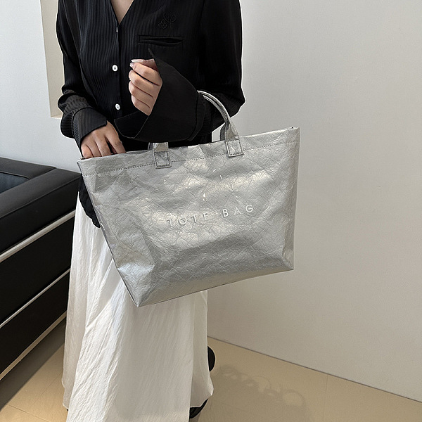 SUPER WHOLESALE |  Big Size Tote Bag in Silver