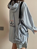 SUPER WHOLESALE | Striped Shirt Hoodie Top