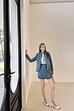 SUPER WHOLESALE | Old Money Monogram Denim Jacket Top