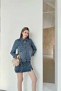 SUPER WHOLESALE | Old Money Monogram Denim Jacket Top