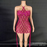 SUPER WHOLESALE |  Rhinestone Halter Dress