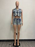 SUPER WHOLESALE |  Denim Cargo Shorts Set