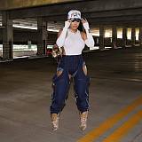 SUPER WHOLESALE |  Patchwork Cut-out Jeans