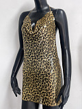 SUPER WHOLESALE | Leopard Halter Sequins Dress