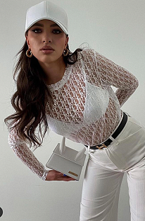 SUPER WHOLESALE |  Monogram See-through Blouse