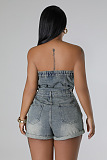 SUPER WHOLESALE |  Denim Washed Strapless Romper