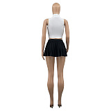SUPER WHOLESALE |  Pleated Mini Skirt in Black