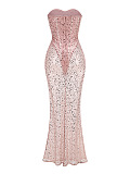 SUPER WHOLESALE | Strapless Sequins Dress