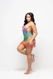 SUPER WHOLESALE |Rainbow Fringe Dress
