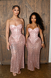 SUPER WHOLESALE | Strapless Sequins Dress