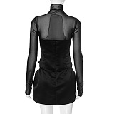 SUPER WHOLESALE | Patchwork See-through Dress