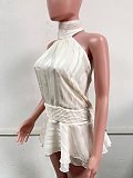 SUPER WHOLESALE |  Off-shoulder Open Back Pleated Dress