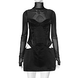SUPER WHOLESALE | Patchwork See-through Dress