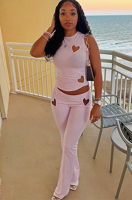 SUPER WHOLESALE |  Heart Cut-out 2Piece Set