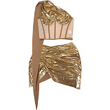 SUPER WHOLESALE |  Gold Skirt Set