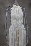 SUPER WHOLESALE | Chiffon Open-back Off-shoulder Dress