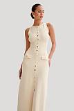 SUPER WHOLESALE | Round Neck Knitted long Dress
