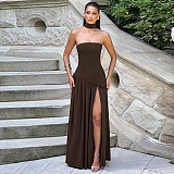 SUPER WHOLESALE | Split Strapless Dress