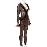 SUPER WHOLESALE | Feather Patchwork 2 Pieces