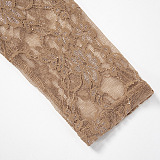SUPER WHOLESALE | Lace Jumpsuit in Brown