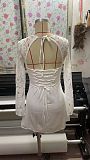SUPER WHOLESALE | Lace Patchwork Square Neck Dress