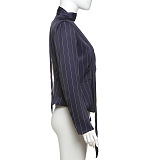 SUPER WHOLESALE |  Plunge Neck Blazer Top