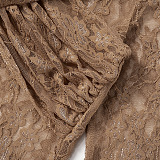 SUPER WHOLESALE | Lace Jumpsuit in Brown