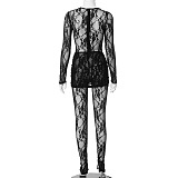 SUPER WHOLESALE | Lace Jumpsuit in Black