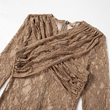 SUPER WHOLESALE | Lace Jumpsuit in Brown