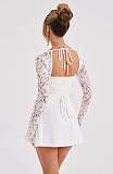 SUPER WHOLESALE | Lace Patchwork Square Neck Dress