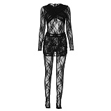 SUPER WHOLESALE | Lace Jumpsuit in Black