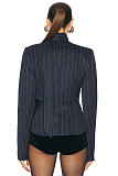 SUPER WHOLESALE |  Plunge Neck Blazer Skirt Set