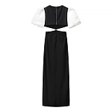 SUPER WHOLESALE |  Lantern Short Sleeves Dress