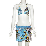SUPER WHOLESALE |Printed 3 Pieces Bikini with Skirt