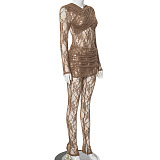 SUPER WHOLESALE | Lace Jumpsuit in Brown