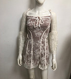 SUPER WHOLESALE | Lace Patchwork Square Neck Dress