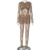 SUPER WHOLESALE | Lace Jumpsuit in Brown