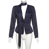 SUPER WHOLESALE |  Plunge Neck Blazer Top