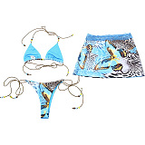 SUPER WHOLESALE |Printed 3 Pieces Bikini with Skirt