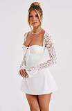 SUPER WHOLESALE | Lace Patchwork Square Neck Dress