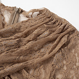 SUPER WHOLESALE | Lace Jumpsuit in Brown