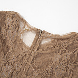 SUPER WHOLESALE | Lace Jumpsuit in Brown