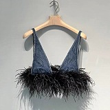 SUPER WHOLESALE | Feather Denim Set