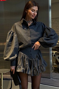 SUPER WHOLESALE |  Lantern Sleeves Dress